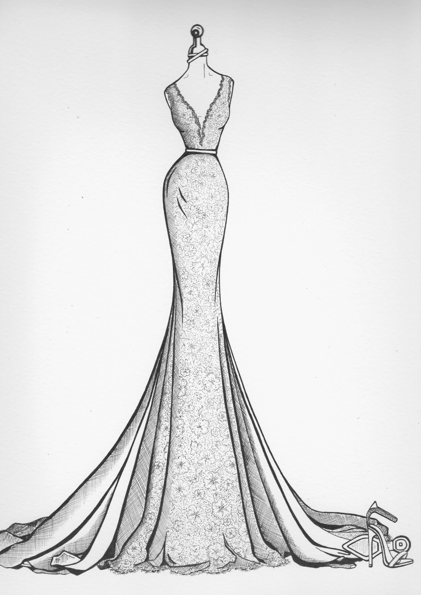 A girl with a beautiful dress || Pencil sketch. : r/Pencildrawing