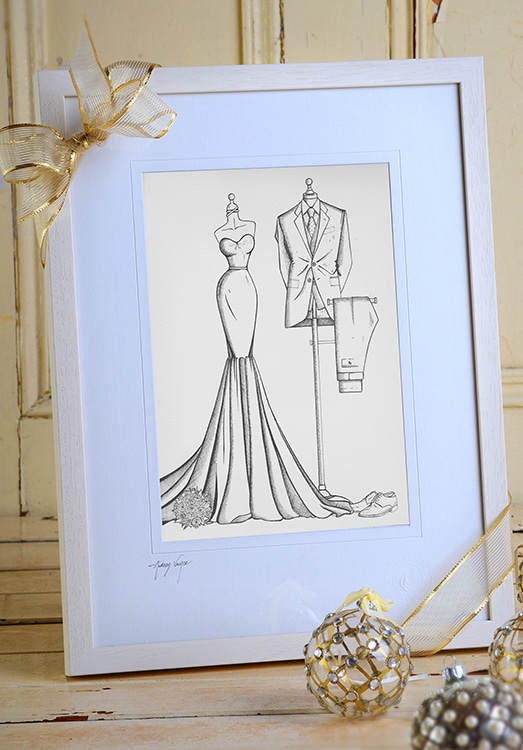 Sketch Of Her Wedding Dress: Perfect Gift For Her | Esboços de vestido de  noiva, Vestidos estilosos, Vestidos