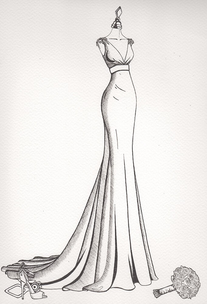 Fashion Sketch Dress - Etsy