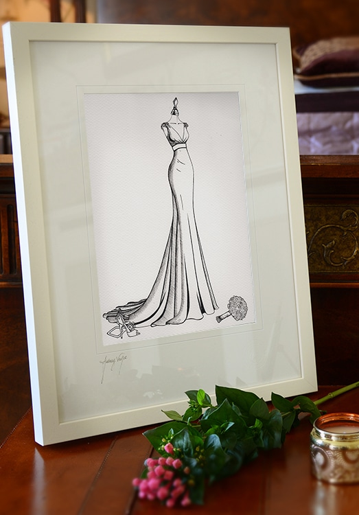 Buy Wedding Dress Sketch BACK and FRONT Gift for Wife Wedding Online in  India  Etsy